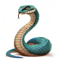 Fototapeta premium Cobra queen fantasy animal cartoon isolated whitebackground