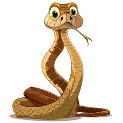 Fototapeta premium Cobra Shame emotion fantasy animal cartoon isolated whitebackground