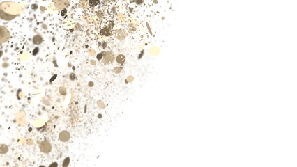 gold  confetti falling down isolated on transparent background. PNG