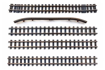 A simple illustration of train tracks on a white background, perfect for use in presentations or designs where a subtle railway theme is needed