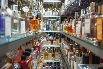 Fototapeta premium A store filled with many bottles of perfume
