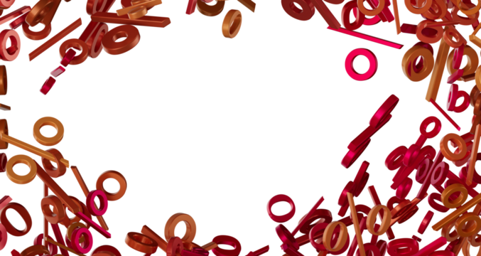 Sales icons floating in the air 3D rendering