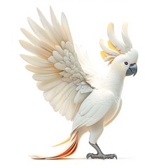 Cockatoo Ice element animal cartoon isolated whitebackground 16:9