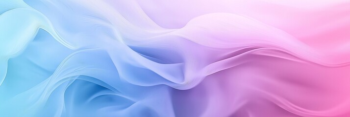 Obraz premium Abstract gradient artwork featuring soft, flowing waves blending from blue to pink.