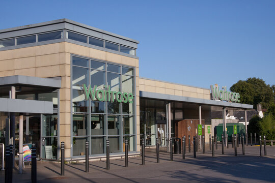 The Waitrose shop front in Wells, Somerset in the UK
