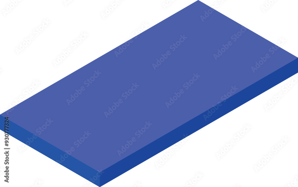 Poster simple blue rectangle is floating in an isometric perspective, creating a sense of depth and dimensi