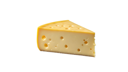 Piece of yellow cheese with holes