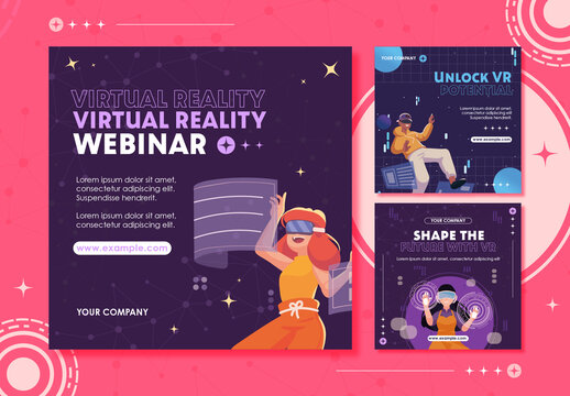 Purple and Futuristic Virtual Reality Webinar Templates Set