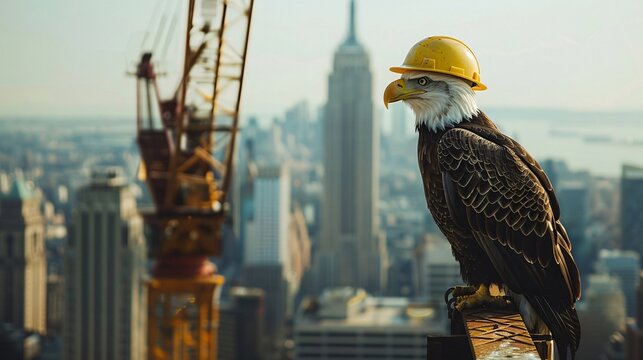  construction background with eagle 