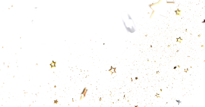 Astral Downpour: 3D Illustration Brings a Shower of Gold Stars