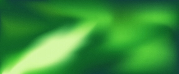 Blurred green background banner with noise grain texture