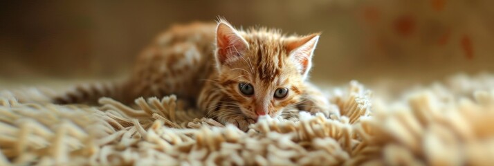Naklejka premium Blurred image of a captivating gold-hued small cat figurine