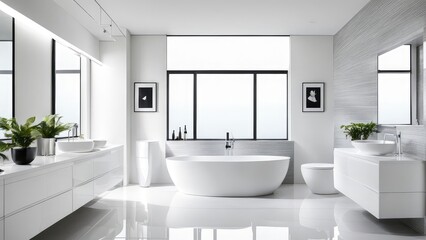 interior 3d rendering of bathroom