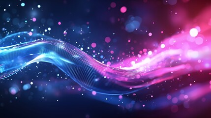 Obraz premium A vibrant abstract design featuring flowing waves of light and color.