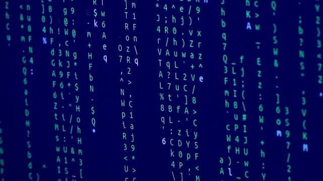 Computer hacking code on a screen
