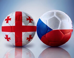 Fototapeta premium Banner Football Georgia vs Czech Republic