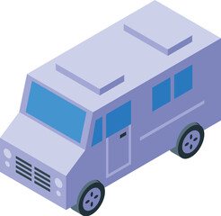 Obraz premium Food truck serving street food in isometric view