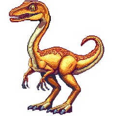 Obraz premium Compsognathus 8-bit fantasy animal cartoon isolated whitebackground