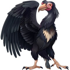 Condor Earth animal cartoon isolated whitebackground