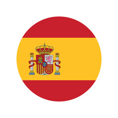 Spain round icon, spanish country flag icon, circle vector button