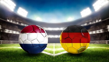 Fototapeta premium Banner Football Netherlands vs Germany