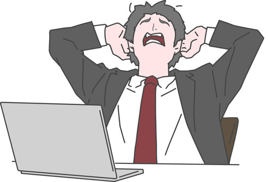 recommend clip art: 残業に嫌気がさすビジネスマン