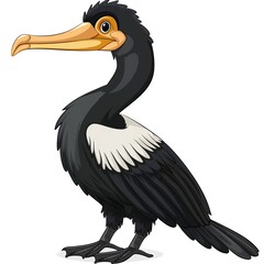 Obraz premium Cormorant Earth animal cartoon isolated whitebackground