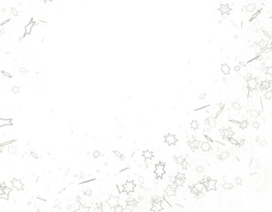 Banner with golden decoration. Festive border with falling glitter dust and stars.