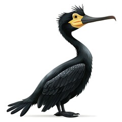 Fototapeta premium Cormorant spy fantasy animal cartoon isolated whitebackground 16:9