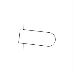 numbering labels in line art illustration of slanted rounded rectangle with page border silhouette