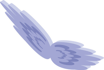 Single purple bird wing flapping gracefully, evoking a sense of freedom and serenity