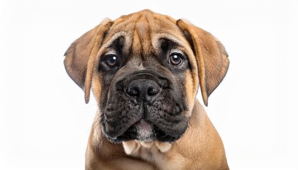 Obraz premium ブルマスティフの子犬のポートレート（Bullmastiff puppy portrait on white background） 