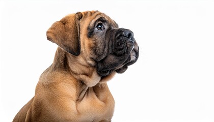 Obraz premium ブルマスティフの子犬のポートレート（Bullmastiff puppy portrait on white background） 