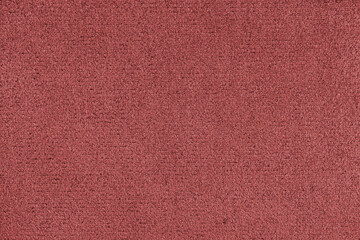 Plain red colored microfiber detail texture, suede leather structure, textile background