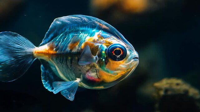 small fish swimming under water, Generative Ai not real fish