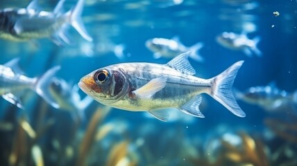 Asiatic glassfish swimming under freshwater picture