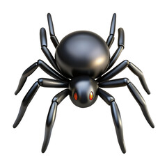 Black spider 3d rendered illustration. Halloween concept design element