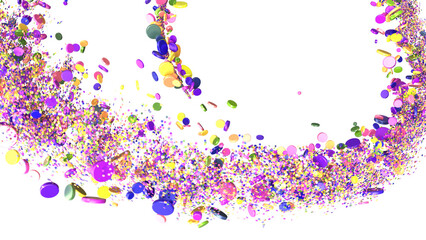 silver confetti explosion festive background