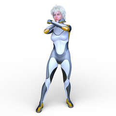 サイバーウーマン　3DCGレンダリング