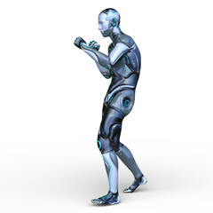 男性サイボーグ　3DCGレンダリング