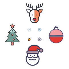 Christmas pattern icons figures