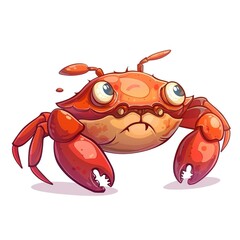 Crab Guilt emotion fantasy animal cartoon isolated whitebackground