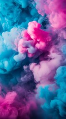Obraz premium Colorful smoke in blue and pink hues