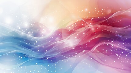 Fototapeta premium Abstract colorful waves with sparkling effects and a dreamy atmosphere.