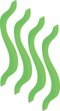 recommend clip art: Green wavy stinking steam is rising up, isolated on white background