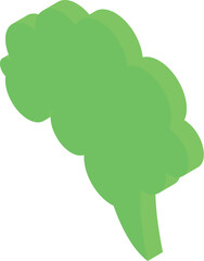 Green brain shaped chat bubble symbolizing thoughts and ideas