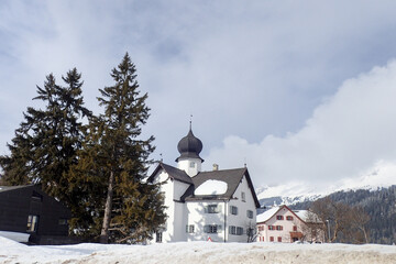 Winter landscape of the ski resort