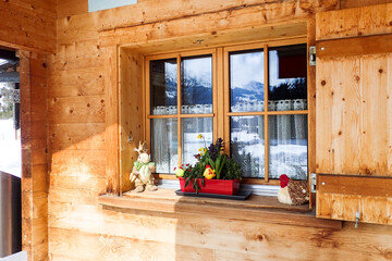 Wooden cabin window