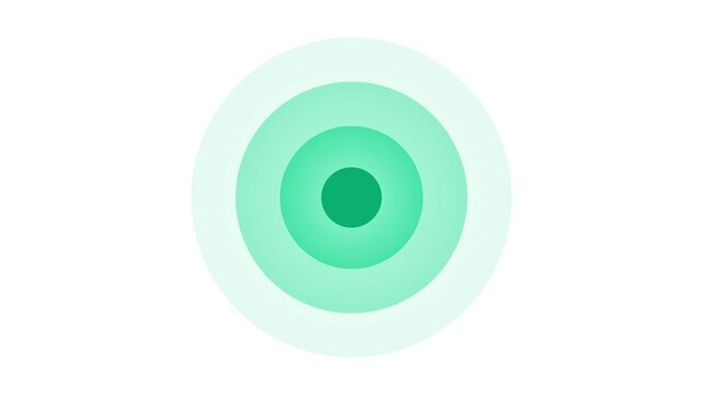 A green circle gently pulsing in motion graphics. The circular object expands outward from the center in a ripple-like motion, creating a wave like vibration effect. 4K Motion Graphics. transparent al