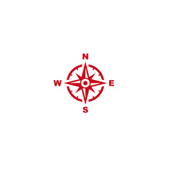 Compass icon logo flat vector design